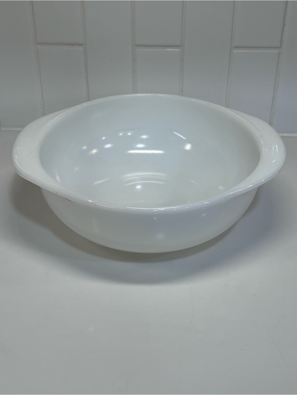 Vintage Pyrex #023 White Glass 1-1/2 Qt. Round Casserole Baking Dish